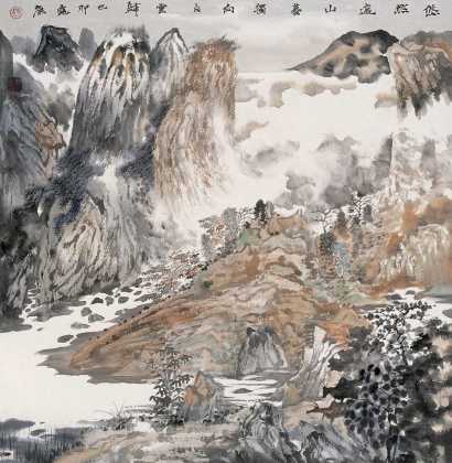 胡应康 己卯（1999年）作 山水 镜心